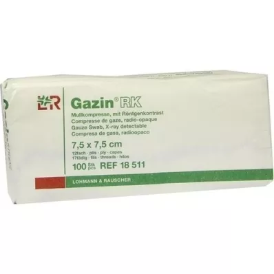 GAZIN Gaze komp.7,5x7,5 cm usteril 12x RK, 100 stk