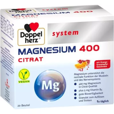 DOPPELHERZ Magnesium 400 Citrate systemgranulat, 20 stk