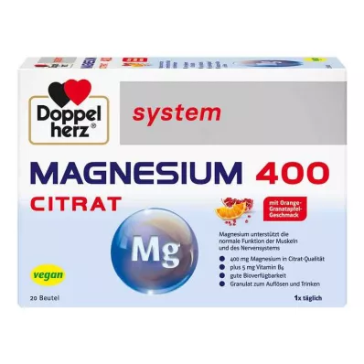 DOPPELHERZ Magnesium 400 Citrate systemgranulat, 20 stk