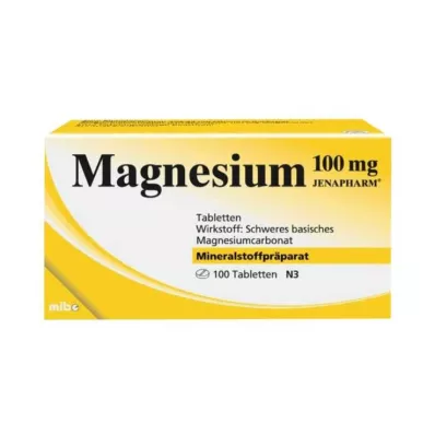 MAGNESIUM 100 mg Jenapharm tabletter, 100 stk MAGNESIUM 100 mg Jenapharm tabletter, 100 stk