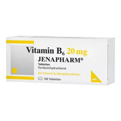 VITAMIN B6 20 mg Jenapharm tabletter, 100 stk VITAMIN B6 20 mg Jenapharm tabletter, 100 stk