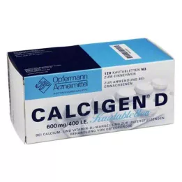 CALCIGEN D 600 mg/400 IE Tyggetabletter, 120 stk