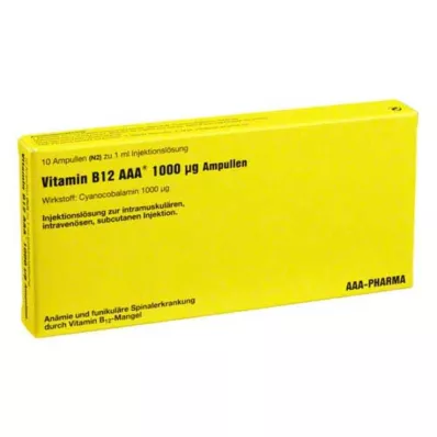 VITAMIN B12 AAA 1000 μg ampuller, 10 x 1 ml