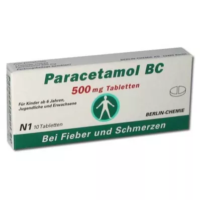 PARACETAMOL BC 500 mg tabletter, 10 stk PARACETAMOL BC 500 mg tabletter, 10 stk