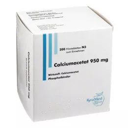 CALCIUMACETAT 950 mg filmdrasjerte tabletter, 200 stk