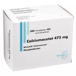 CALCIUMACETAT 475 mg filmdrasjerte tabletter, 200 stk