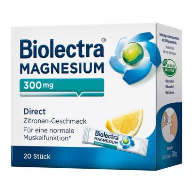 BIOLECTRA Magnesium 300 mg Direct Lemon Sticks, 20 stk BIOLECTRA Magnesium 300 mg Direct Lemon Sticks, 20 stk