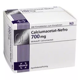 CALCIUMACETAT NEFRO 700 mg filmdrasjerte tabletter, 200 stk