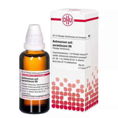 ANTIMONIUM SULFURATUM aurantiacum D 6 Fortynning, 50 ml ANTIMONIUM SULFURATUM aurantiacum D 6 Fortynning, 50 ml