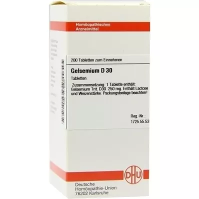 GELSEMIUM D 30 tabletter, 200 stk