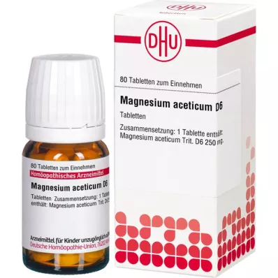 MAGNESIUM ACETICUM D 6 tabletter, 80 stk