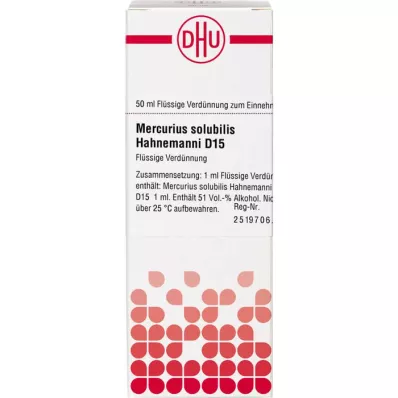 MERCURIUS SOLUBILIS Hahnemanni D 15 Fortynning, 50 ml