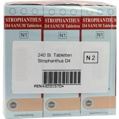 STROPHANTHUS D 4 Sanum Tabletter, 3X80 St