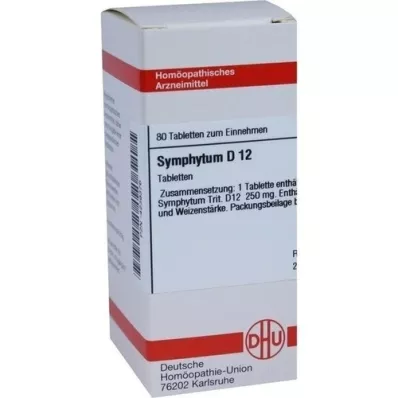SYMPHYTUM D 12 tabletter, 80 stk