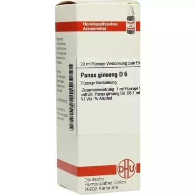 PANAX GINSENG D 6 Fortynning, 20 ml