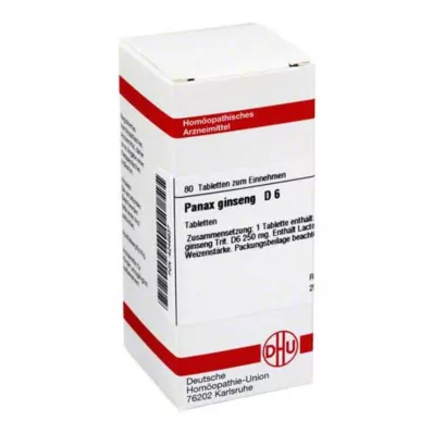 PANAX GINSENG D 6 tabletter, 80 stk PANAX GINSENG D 6 tabletter, 80 stk