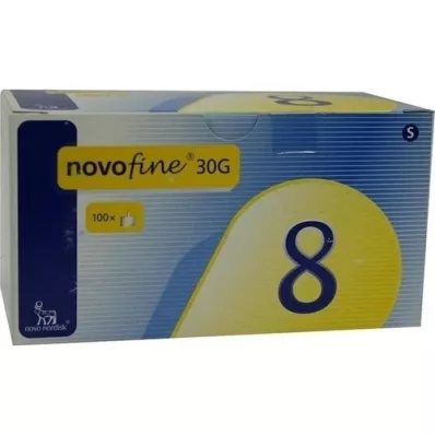 NOVOFINE 8 kanyler 0,30x8 mm, 100 stk