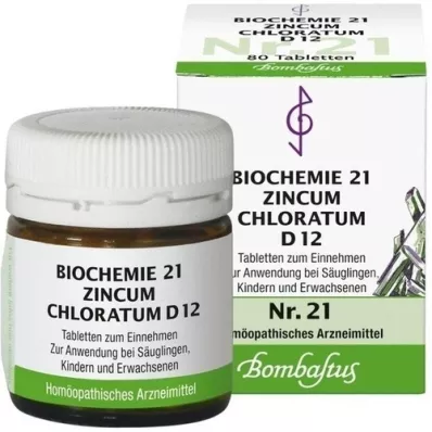 BIOCHEMIE 21 Zincum chloratum D 12 tabletter, 80 stk