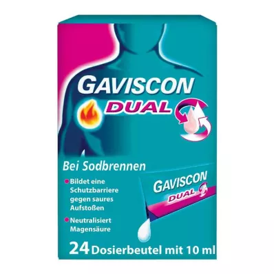 GAVISCON Dual 500 mg/213 mg/325 mg Suspens.i pose, 24X10 ml