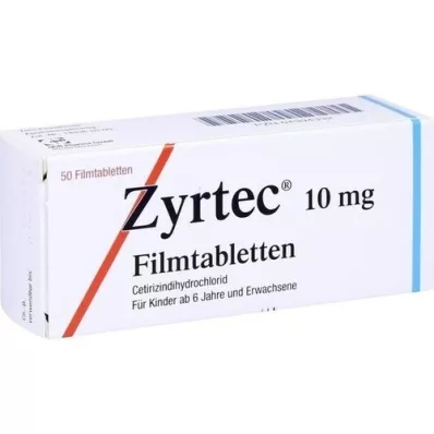 ZYRTEC Filmdrasjerte tabletter, 50 stk