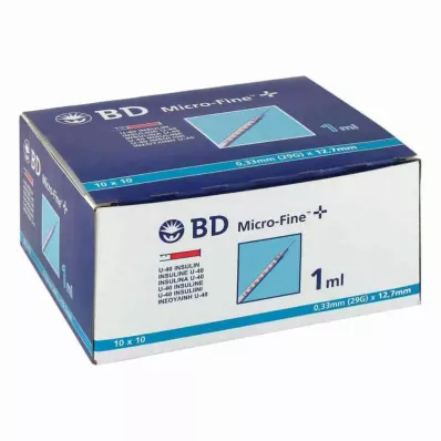 BD MICRO-FINE+ Insulinspr.1 ml U40 12,7 mm, 100X1 ml BD MICRO-FINE+ Insulinspr.1 ml U40 12,7 mm, 100X1 ml