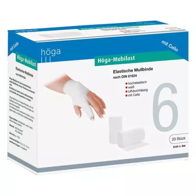 HÖGA-MUBILAST Fikseringsbandasje 6 cmx4 m. cellofan, 1 stk