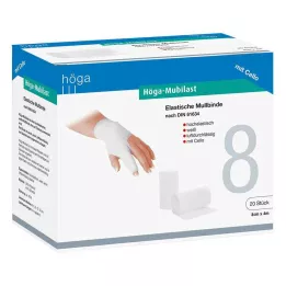 HÖGA-MUBILAST Fikseringsbandasje 8 cmx4 m. cellofan, 1 stk