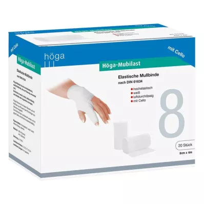 HÖGA-MUBILAST Fikseringsbandasje 8 cmx4 m. cellofan, 1 stk
