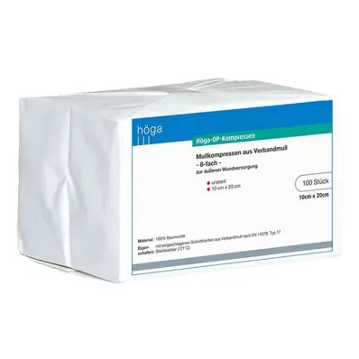 HÖGA-KOMPRESSEN OP 10x20 cm usteril 8x, 100 stk HÖGA-KOMPRESSEN OP 10x20 cm usteril 8x, 100 stk