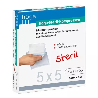 HÖGA-KOMPRESSEN 5x5 cm sterilt 8x, 5X2 St HÖGA-KOMPRESSEN 5x5 cm sterilt 8x, 5X2 St
