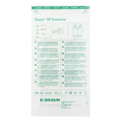 VASCO OP Sensitive hansker, sterile, pudderfrie, størrelse 8,5, 2 stk VASCO OP Sensitive hansker, sterile, pudderfrie, størrelse 8,5, 2 stk