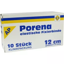 PORENA elastisk gasbind 12 cm hvit uten cello, 10 stk