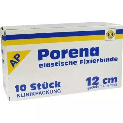 PORENA elastisk gasbind 12 cm hvit uten cello, 10 stk PORENA elastisk gasbind 12 cm hvit uten cello, 10 stk