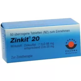 ZINKIT 20 belagte tabletter, 50 stk