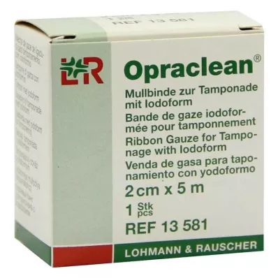 OPRACLEAN Gasbind for tampong med jodoform 2 cm x 5 m, 1 stk OPRACLEAN Gasbind for tampong med jodoform 2 cm x 5 m, 1 stk