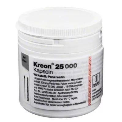 KREON 25 000 harde kapsler med enterisk belagte pellets, 100 stk