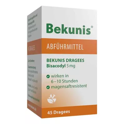 BEKUNIS Dragees Bisacodyl 5 mg enterotabletter, 45 stk BEKUNIS Dragees Bisacodyl 5 mg enterotabletter, 45 stk
