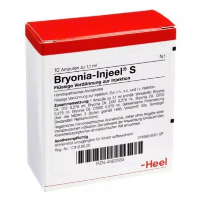 BRYONIA INJEEL S Ampuller, 10 stk BRYONIA INJEEL S Ampuller, 10 stk