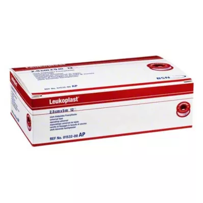 LEUKOPLAST 2,5 cmx5 m, 12 stk LEUKOPLAST 2,5 cmx5 m, 12 stk