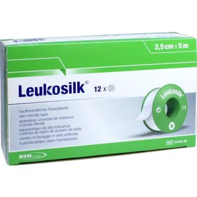 LEUKOSILK 2,5 cmx5 m, 12 stk