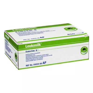 LEUKOSILK 5 cmx5 m, 6 stk LEUKOSILK 5 cmx5 m, 6 stk