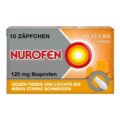 NUROFEN Junior 125 mg stikkpiller, 10 stk NUROFEN Junior 125 mg stikkpiller, 10 stk