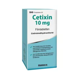 CETIXIN 10 mg filmdrasjerte tabletter, 50 stk