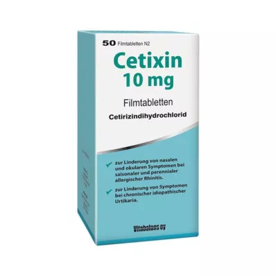 CETIXIN 10 mg filmdrasjerte tabletter, 50 stk CETIXIN 10 mg filmdrasjerte tabletter, 50 stk