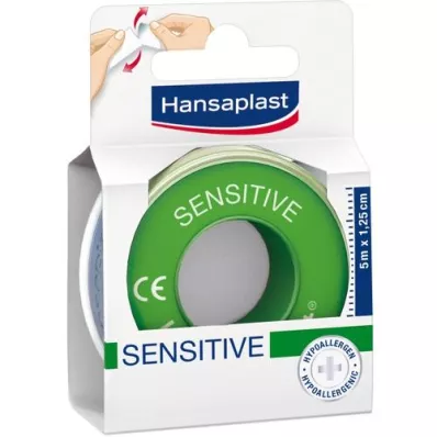 HANSAPLAST Sensitivt fikseringsplaster 1,25 cm x 5 m, 1 stk