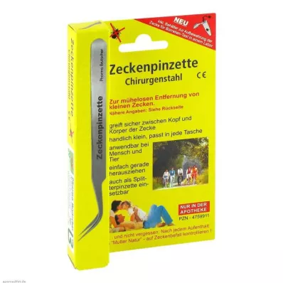 ZECKENPINZETTE Kirurgisk stål, 1 stk ZECKENPINZETTE Kirurgisk stål, 1 stk