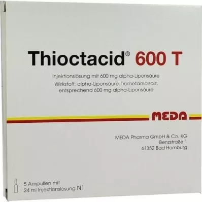 THIOCTACID 600 T injeksjonsvæske, oppløsning, 5X24 ml