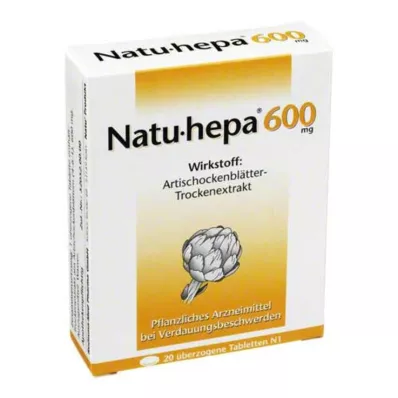 NATU HEPA 600 mg belagte tabletter, 20 stk NATU HEPA 600 mg belagte tabletter, 20 stk