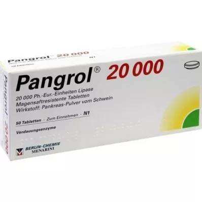 PANGROL 20 000 enterotabletter, 50 stk
