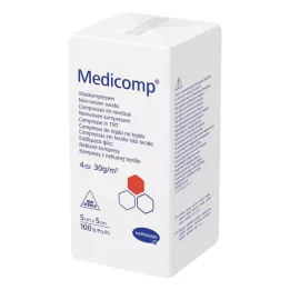MEDICOMP Ikke-steril non-woven komp. 5x5 cm 4-lags, 100 stk